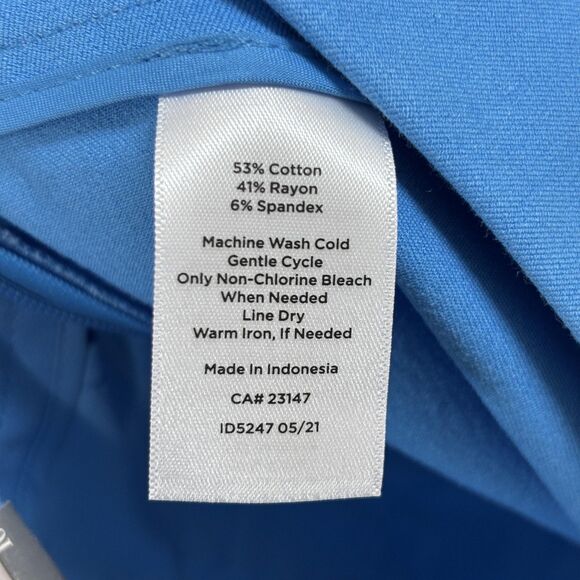 Talbots Pants Womens 16 Blue Chatham Ankle Pant Slim Leg Dress Stretch Side Zip - Picture 13 of 13